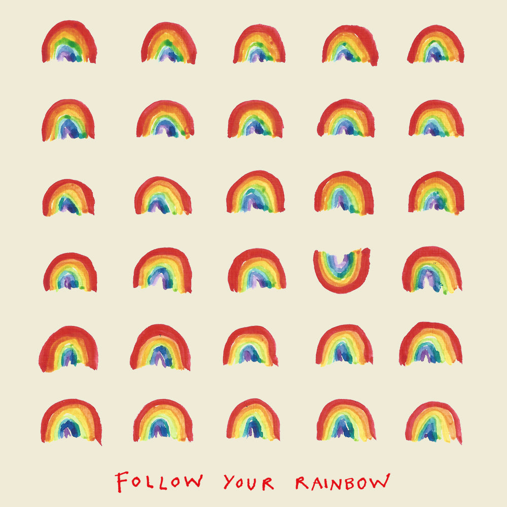 Multiple rainbows, one upside down. Greetings card