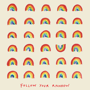 Multiple rainbows, one upside down. Greetings card