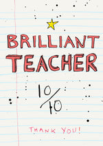 Brilliant Teacher A4 card FP711Poet &amp; PainterCards