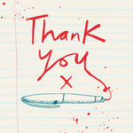 'Thank You Red Ink' Greetings Card