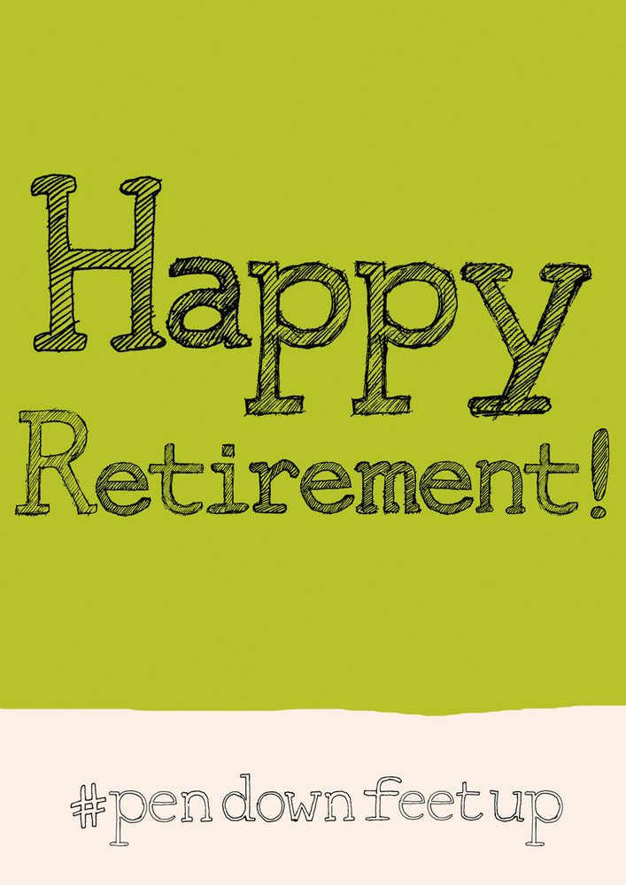 'Happy Retirement' hashtag A4 card, FP852