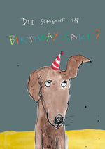 'Birthday Cake Dog' A4 card, FP862