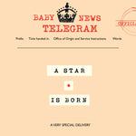 'A Star is Born' New Baby Card, Telegraphic