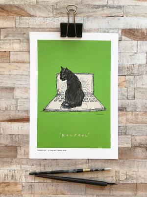 'Helpful Cat' Art Print