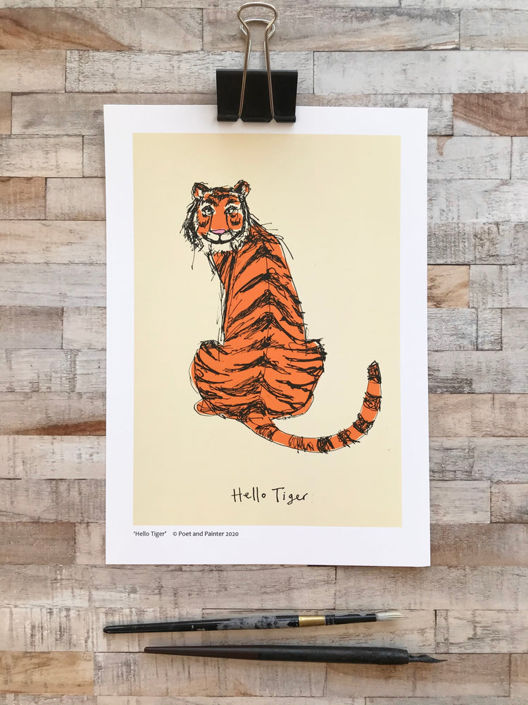 
                
                    Load image into Gallery viewer, &amp;#39;Hello Tiger&amp;#39; Original Art Print
                
            