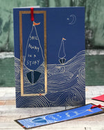 ' Sail Away in a Story ' Greetings Card with foiled bookmark