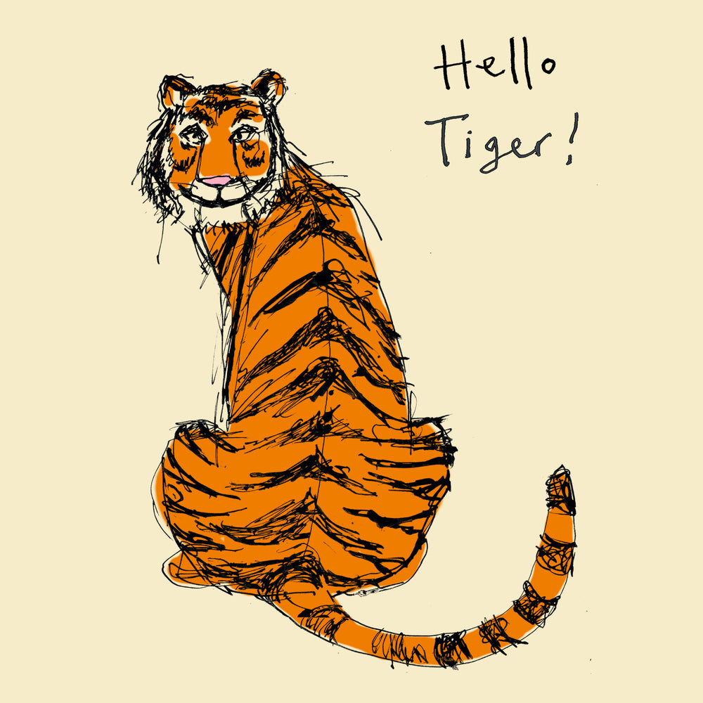 Helloworld Tiger 'Hello Tiger' Greetings Card – Poet & Painter