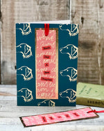 'Each Day a New Chapter' Greetings Card with foiled bookmark