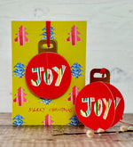 'Joy' Christmas POP-UP Bauble card