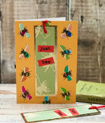 'Just Bee' Greetings Card with foiled bookmark