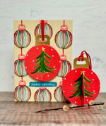 'Striped Ornament' Christmas POP-UP Bauble card